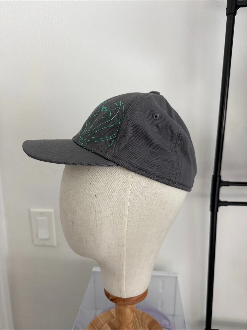 Under Armour Youths Charcoal Hat with Teal Stitching